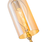 1-Light Vintage Gold Wall Sconce with Amber Glass Shade Retro Fixture - product image 9 | Zenvolit
