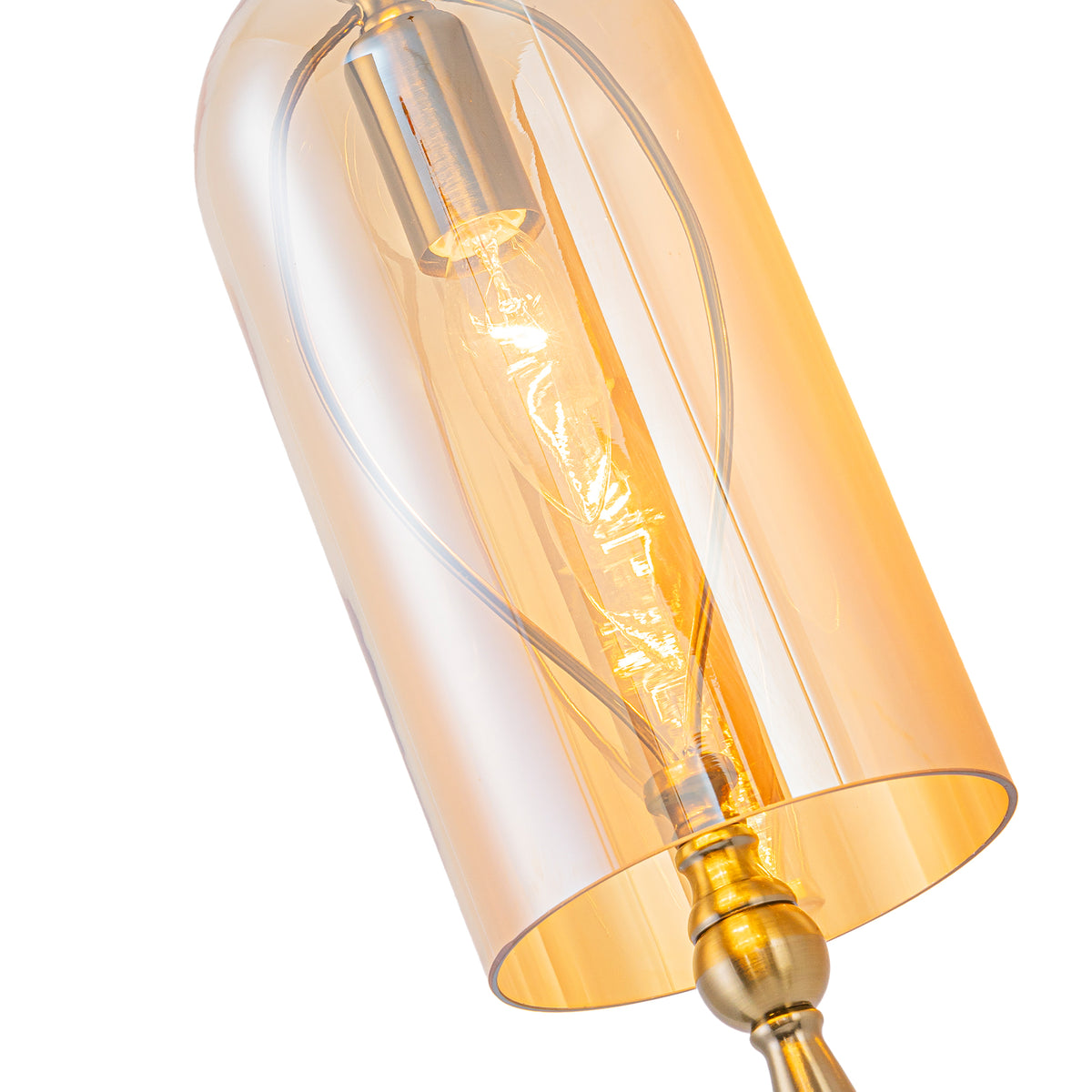 1-Light Vintage Gold Wall Sconce with Amber Glass Shade Retro Fixture - product image 9 | Zenvolit