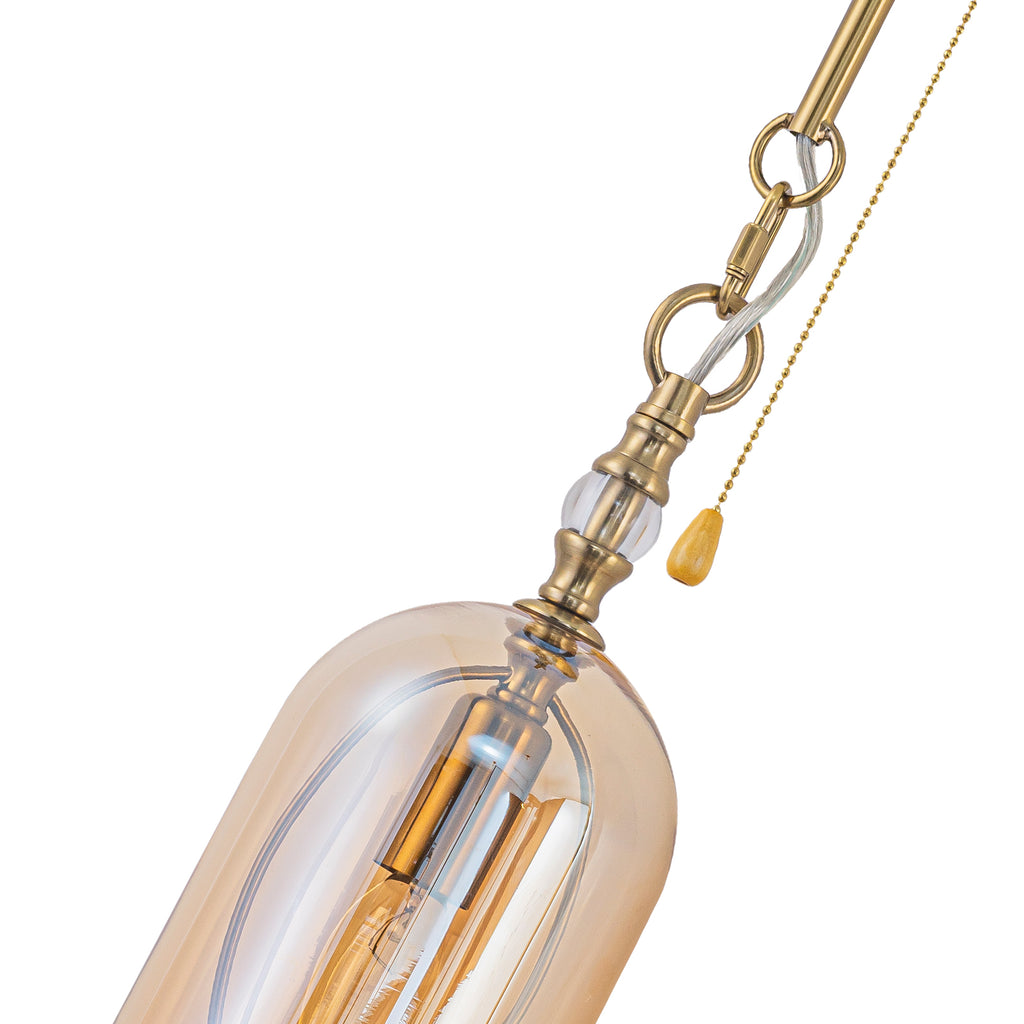 1-Light Vintage Gold Wall Sconce with Amber Glass Shade Retro Fixture - product image 10 | Zenvolit