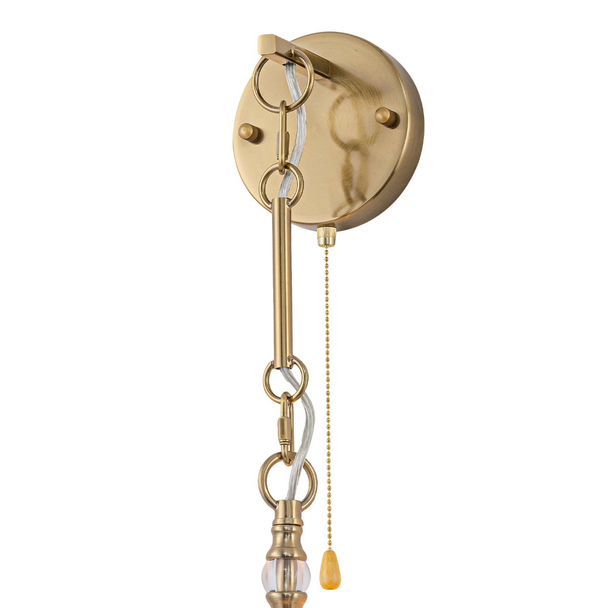 1-Light Vintage Gold Wall Sconce with Amber Glass Shade Retro Fixture - product image 11 | Zenvolit