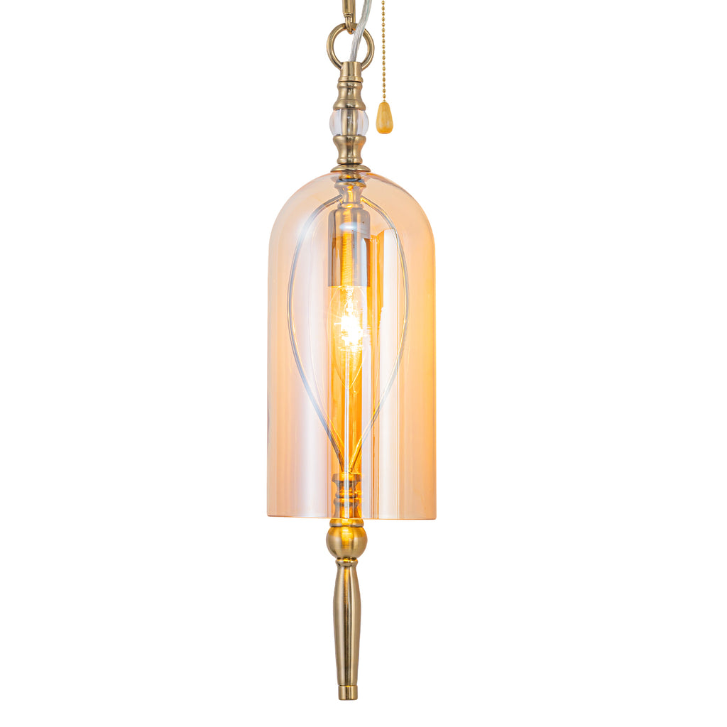 1-Light Vintage Gold Wall Sconce with Amber Glass Shade Retro Fixture - product image 12 | Zenvolit