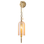 1-Light Vintage Gold Wall Sconce with Amber Glass Shade Retro Fixture - product image 17 | Zenvolit