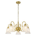 5-Light Vintage Gold S-Arm Chandelier with Frosted Glass Bell Shades - product image 15 | Zenvolit