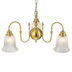 3-Light Vintage Gold S-Arm Chandelier with Frosted Glass Bell Shades - product image 10 | Zenvolit