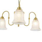 3-Light Vintage Gold S-Arm Chandelier with Frosted Glass Bell Shades - product image 11 | Zenvolit