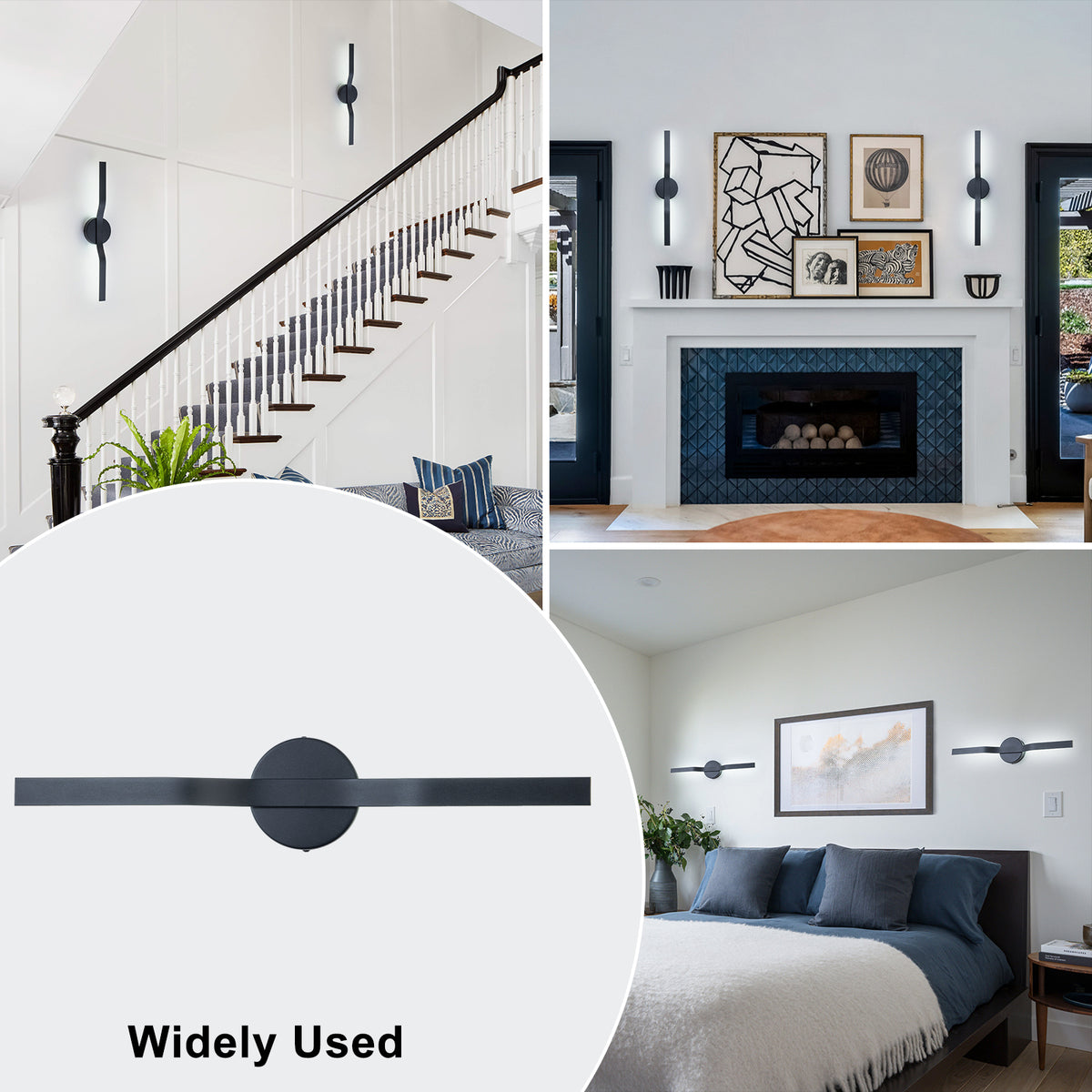 Modern Matte Black LED Wall Sconce with Linear Triac Dimmable Light - product image 6 | Zenvolit