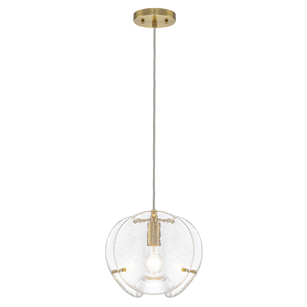 10.6" 1-Light Modern Brass Pendant Light with Clear Glass Shade - product image 2 | Zenvolit