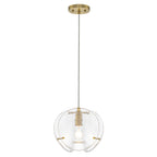10.6" 1-Light Modern Brass Pendant Light with Clear Glass Shade - product image 2 | Zenvolit