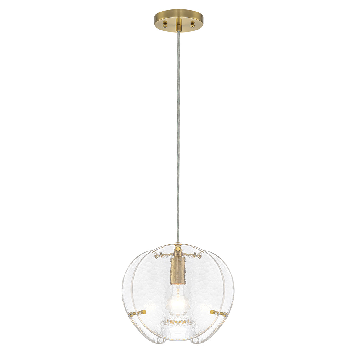 10.6" 1-Light Modern Brass Pendant Light with Clear Glass Shade - product image 2 | Zenvolit