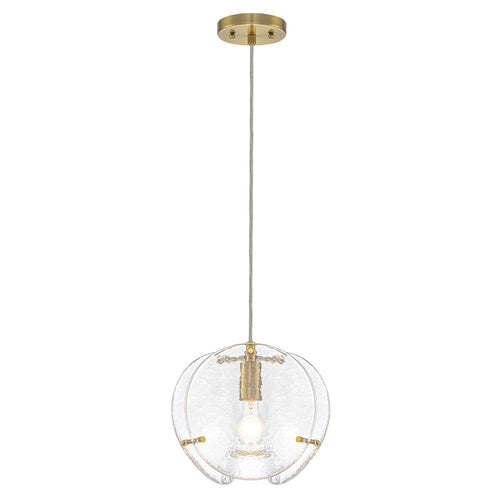 10.6" 1-Light Modern Brass Pendant Light with Clear Glass Shade - product image 2 | Zenvolit