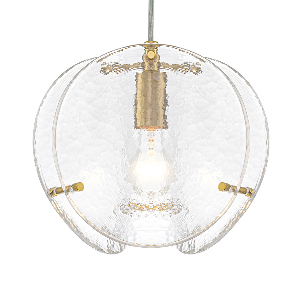 10.6" 1-Light Modern Brass Pendant Light with Clear Glass Shade - product image 3 | Zenvolit