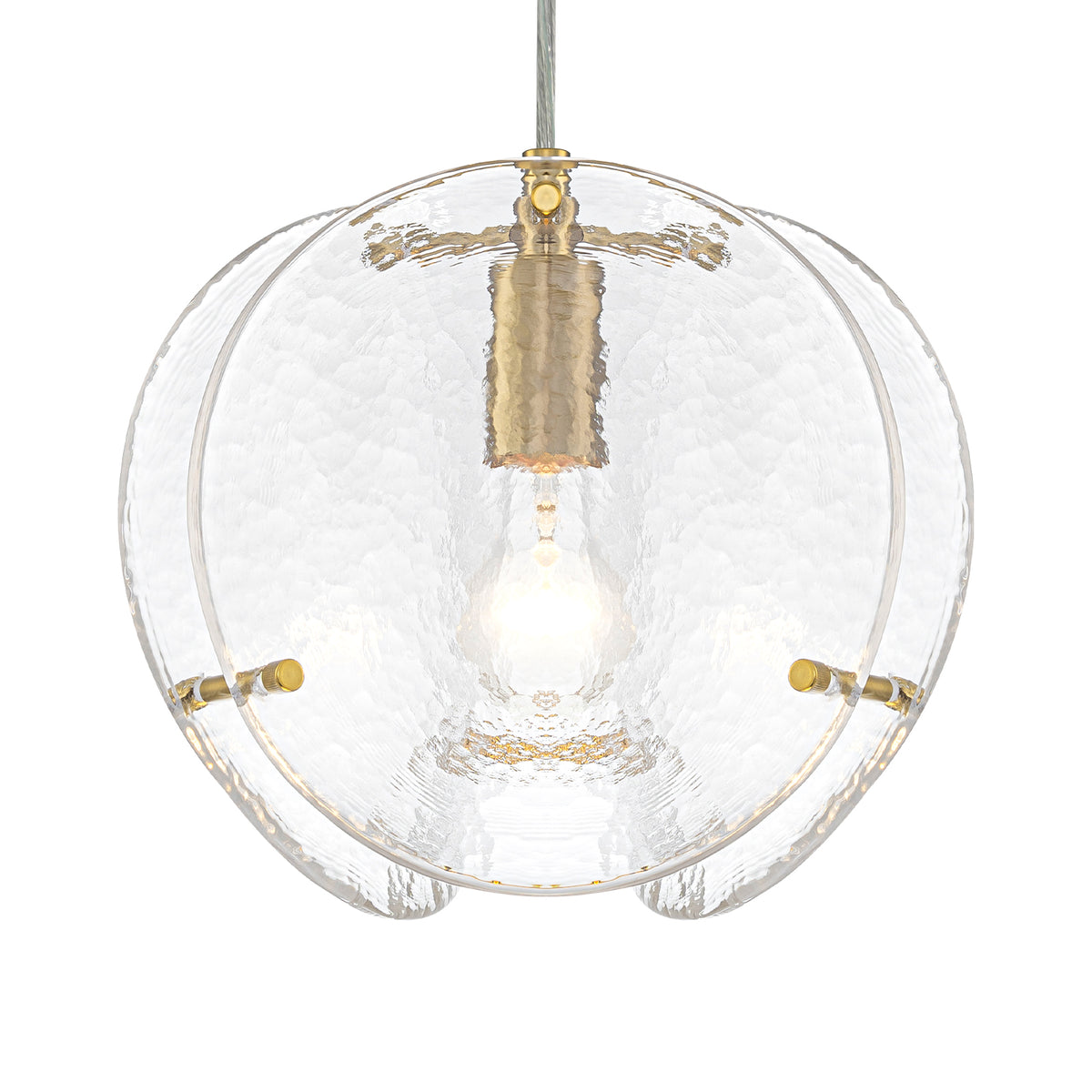 10.6" 1-Light Modern Brass Pendant Light with Clear Glass Shade - product image 3 | Zenvolit