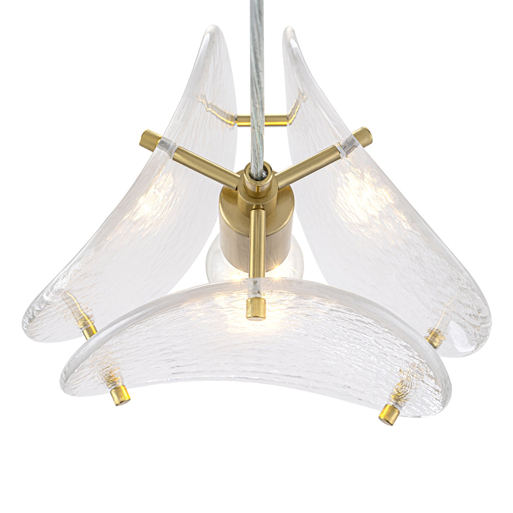 10.6" 1-Light Modern Brass Pendant Light with Clear Glass Shade - product image 5 | Zenvolit
