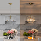 10.6" 1-Light Modern Brass Pendant Light with Clear Glass Shade - product image 13 | Zenvolit