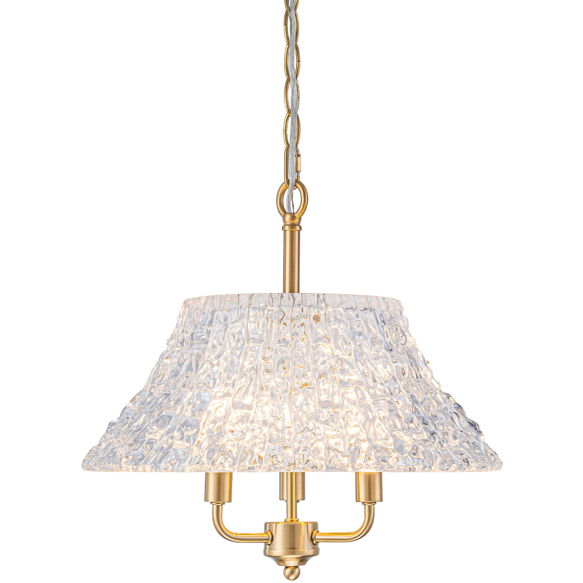 3-Light Pendant Light with Handblown Ripple Glass Kitchen Fixture - product image 9 | Zenvolit