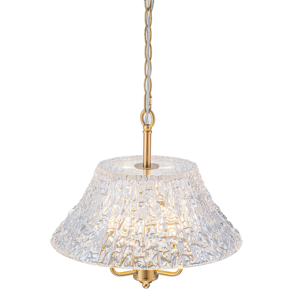 3-Light Pendant Light with Handblown Ripple Glass Kitchen Fixture - product image 10 | Zenvolit