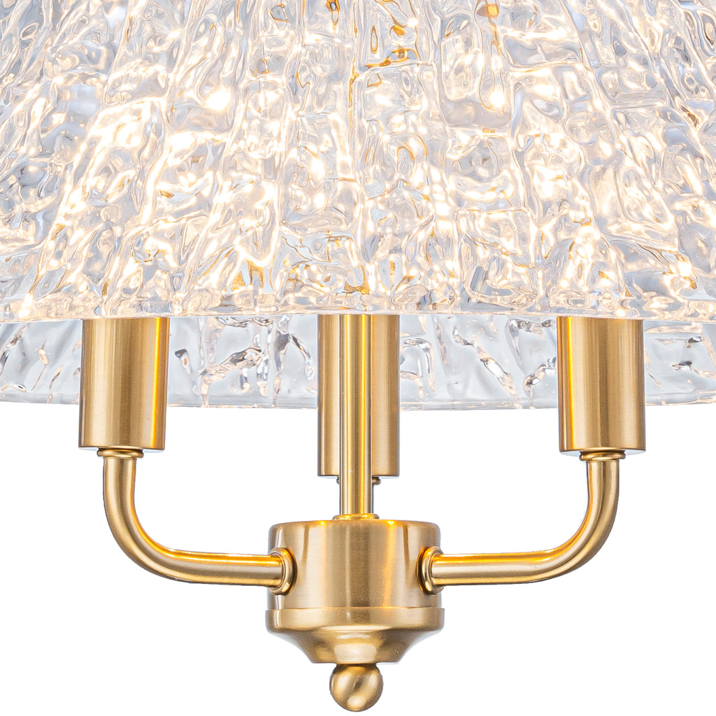 3-Light Pendant Light with Handblown Ripple Glass Kitchen Fixture - product image 12 | Zenvolit
