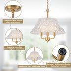 3-Light Pendant Light with Handblown Ripple Glass Kitchen Fixture - product image 14 | Zenvolit