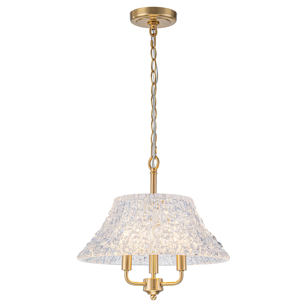 3-Light Pendant Light with Handblown Ripple Glass Kitchen Fixture - product image 16 | Zenvolit