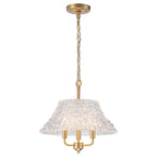 3-Light Pendant Light with Handblown Ripple Glass Kitchen Fixture - product image 16 | Zenvolit