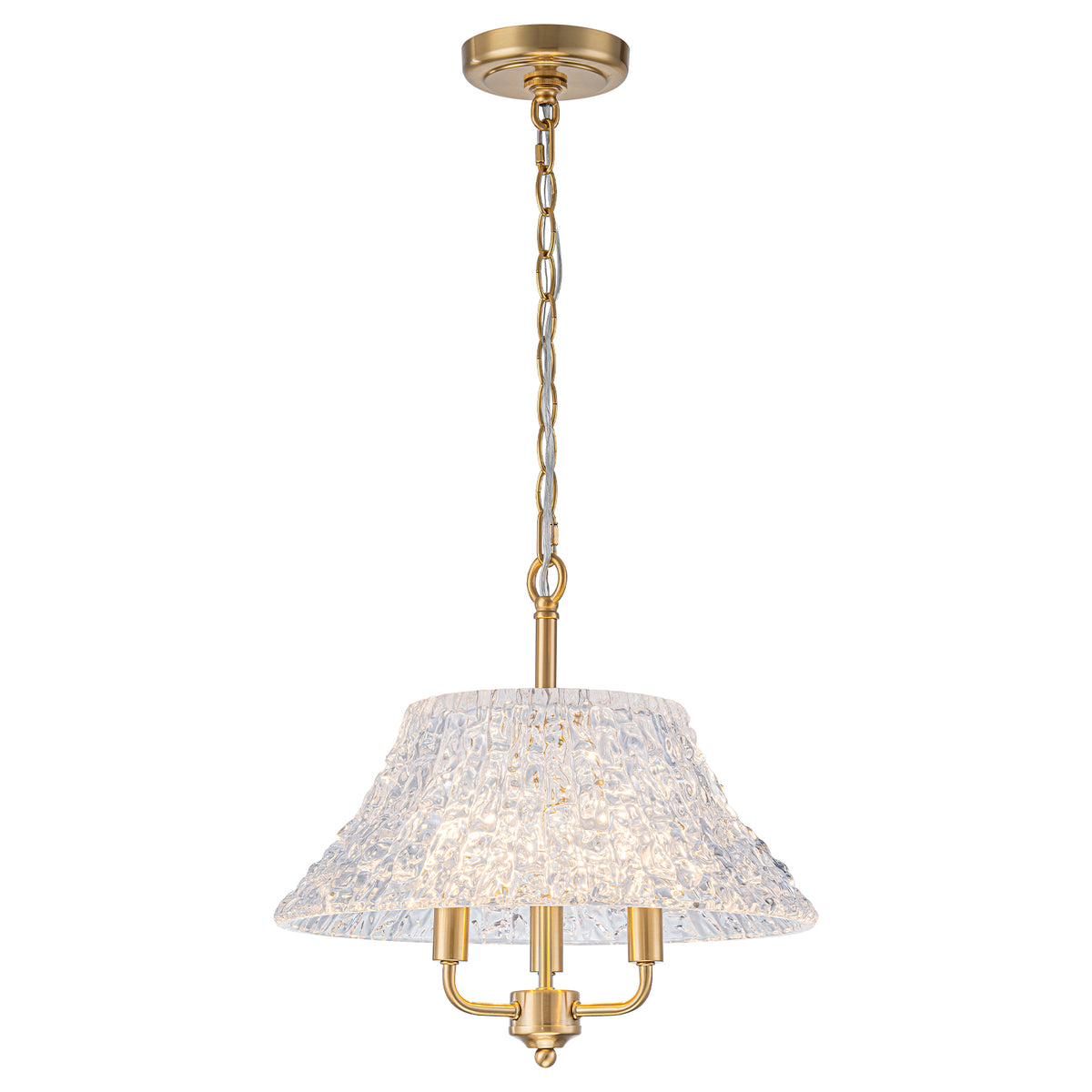 3-Light Pendant Light with Handblown Ripple Glass Kitchen Fixture - product image 16 | Zenvolit