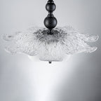 Black 5-Light Semi-Flush Mount with Tree-Textured Glass Frosted Globes - product image 11 | Zenvolit