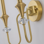 2-Light Farmhouse Classical Brass Wall Sconce with Crystal Accents - product image 10 | Zenvolit