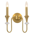 2-Light Farmhouse Classical Brass Wall Sconce with Crystal Accents - product image 14 | Zenvolit