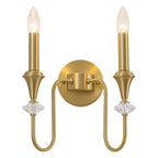 2-Light Farmhouse Classical Brass Wall Sconce with Crystal Accents - product image 14 | Zenvolit