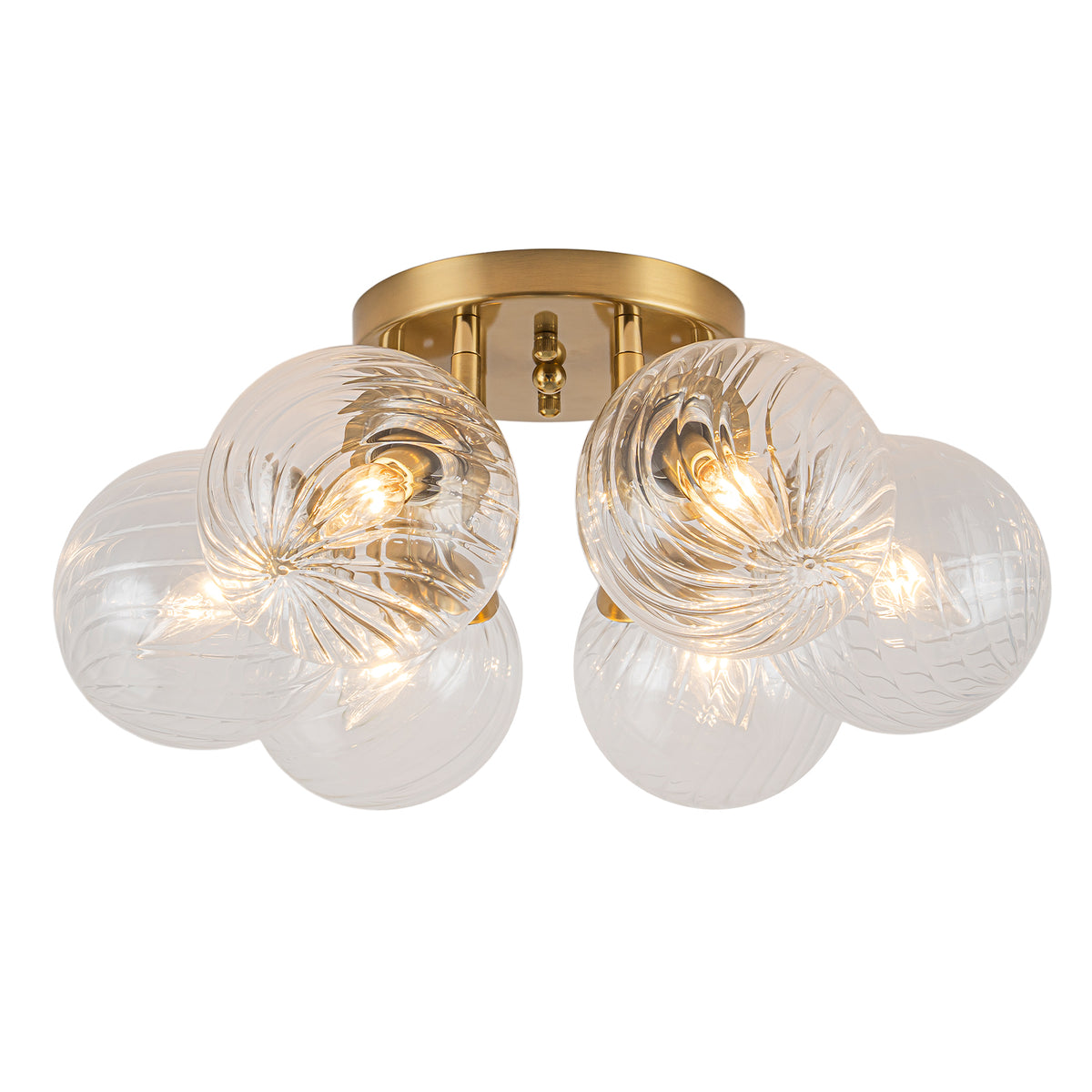 6-Light Globe Semi-Flush Mount Ceiling Light Clear Textured Glass - product image 12 | Zenvolit