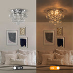 14 inch 3-Light Chrome Round Flush Mount Ceiling Light with Cord-Hung Clear Glass Globe - product image 8 | Zenvolit