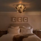14 inch 3 Light Chrome Round Flush Mount Ceiling Light with Clear and Smoky Gray Glass Globe - product image 12 | Zenvolit