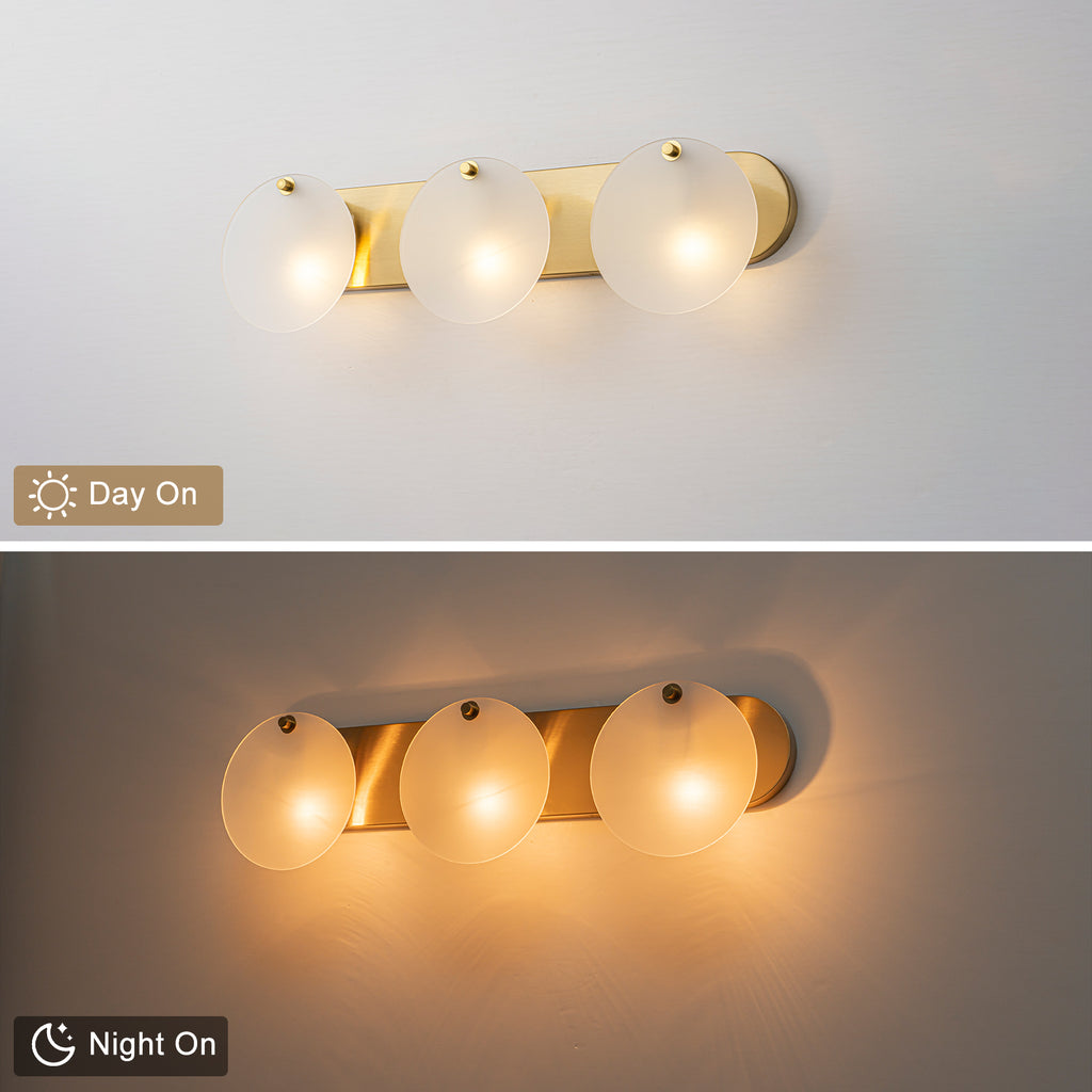 Modern Gold 3-Light Vanity Light Frosted Glass Bathroom Fixture - product image 8 | Zenvolit