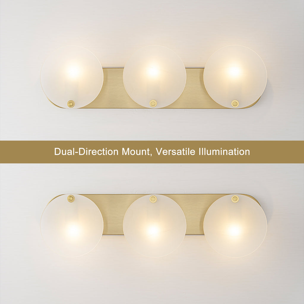 Modern Gold 3-Light Vanity Light Frosted Glass Bathroom Fixture - product image 15 | Zenvolit