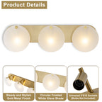 Modern Gold 3-Light Vanity Light Frosted Glass Bathroom Fixture - product image 16 | Zenvolit