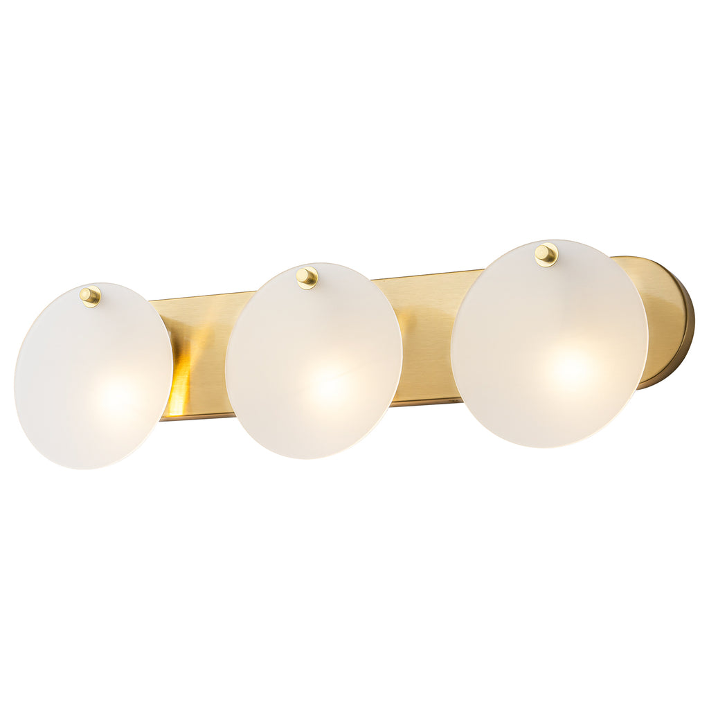 Modern Gold 3-Light Vanity Light Frosted Glass Bathroom Fixture - product image 17 | Zenvolit