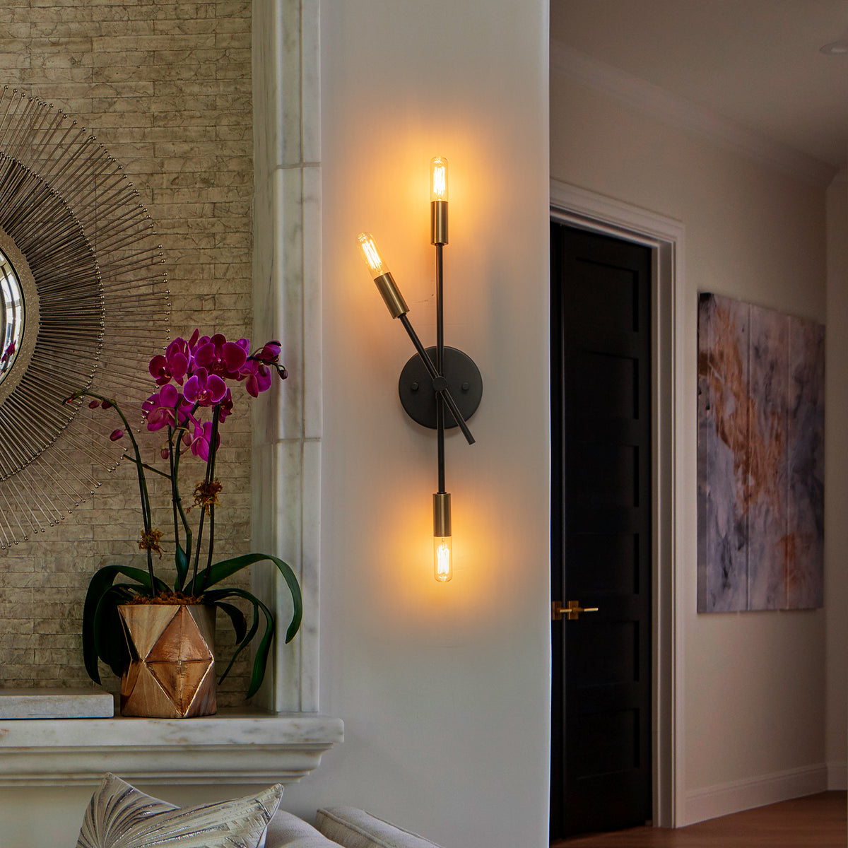 3-Light Minimalist Industrial Matte Black Metal Wall Sconce Modern - product image 1 | Zenvolit