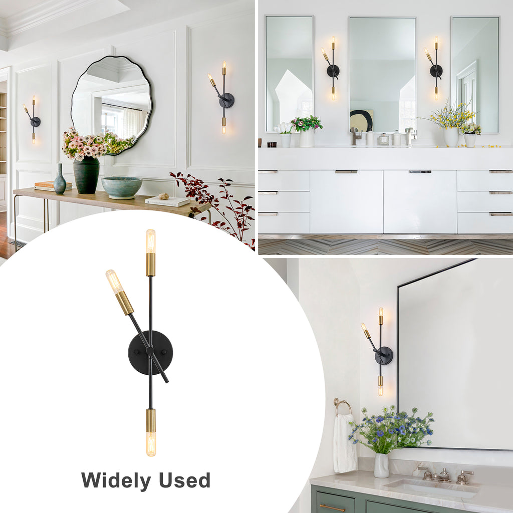 3-Light Minimalist Industrial Matte Black Metal Wall Sconce Modern - product image 5 | Zenvolit