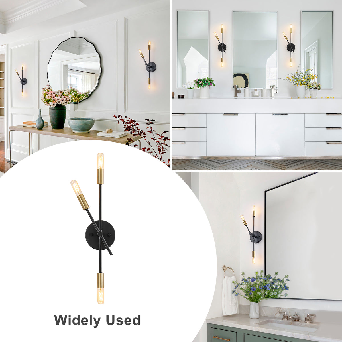 3-Light Minimalist Industrial Matte Black Metal Wall Sconce Modern - product image 5 | Zenvolit