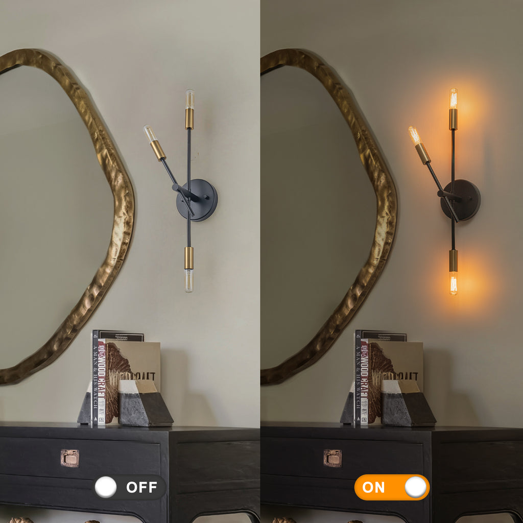 3-Light Minimalist Industrial Matte Black Metal Wall Sconce Modern - product image 7 | Zenvolit