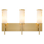 3-Light Gold Vanity Light Cylindrical Marble Crackle Glass Shades - product image 1 | Zenvolit