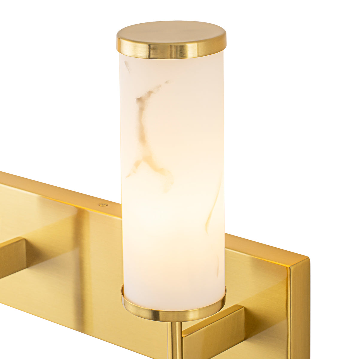 3-Light Gold Vanity Light Cylindrical Marble Crackle Glass Shades - product image 4 | Zenvolit