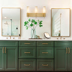 3-Light Gold Vanity Light Cylindrical Marble Crackle Glass Shades - product image 9 | Zenvolit