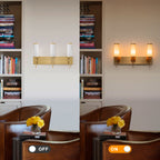 3-Light Gold Vanity Light Cylindrical Marble Crackle Glass Shades - product image 12 | Zenvolit