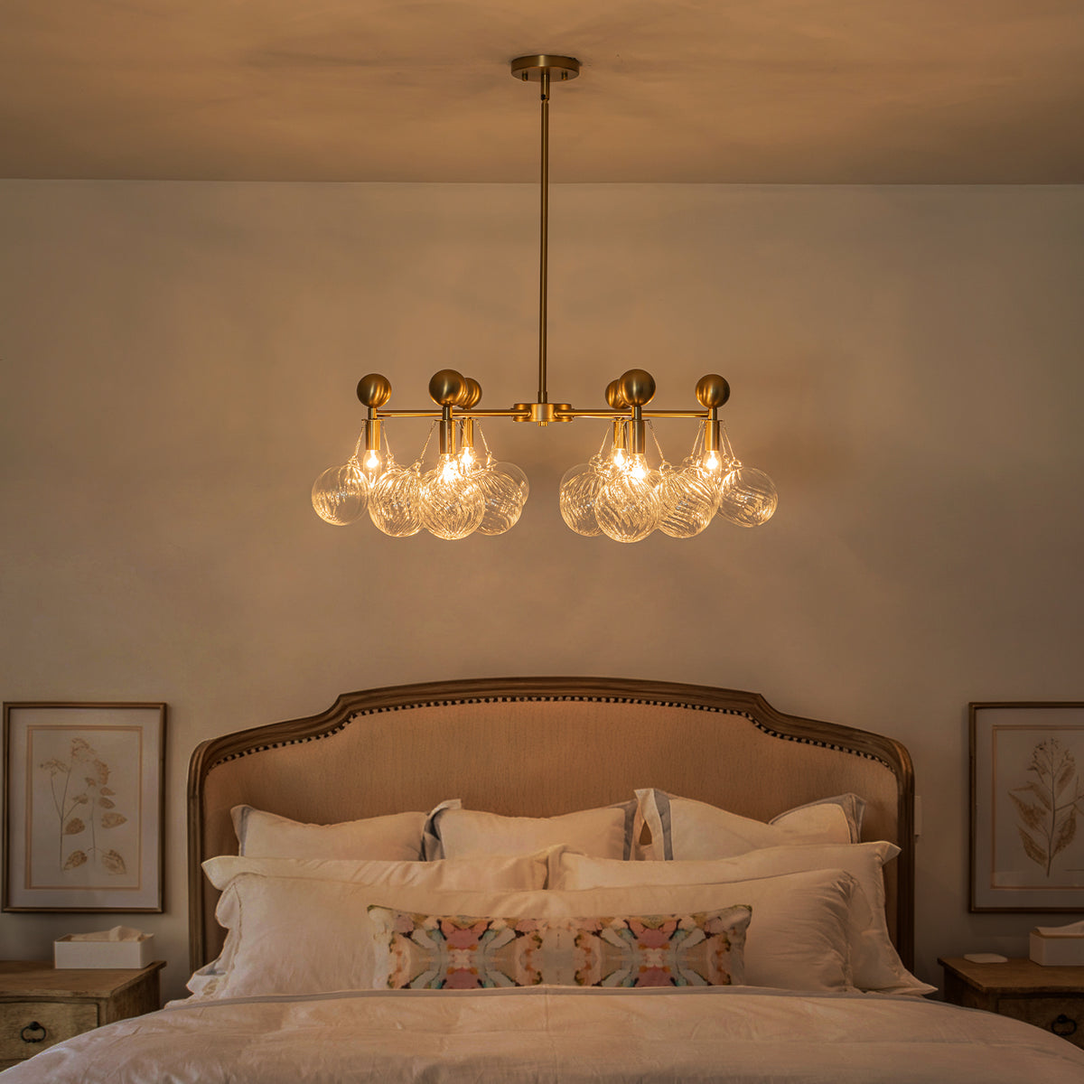 6-Light Modern Gold Chandelier with Twisted Clear Glass Globe Shades - product image 13 | Zenvolit