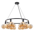 6-Light Modern Circular Frame Chandelier with Champagne Glass Globes - product image 2 | Zenvolit
