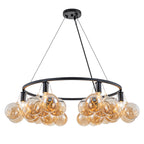 6-Light Modern Circular Frame Chandelier with Champagne Glass Globes - product image 2 | Zenvolit