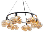 6-Light Modern Circular Frame Chandelier with Champagne Glass Globes - product image 3 | Zenvolit