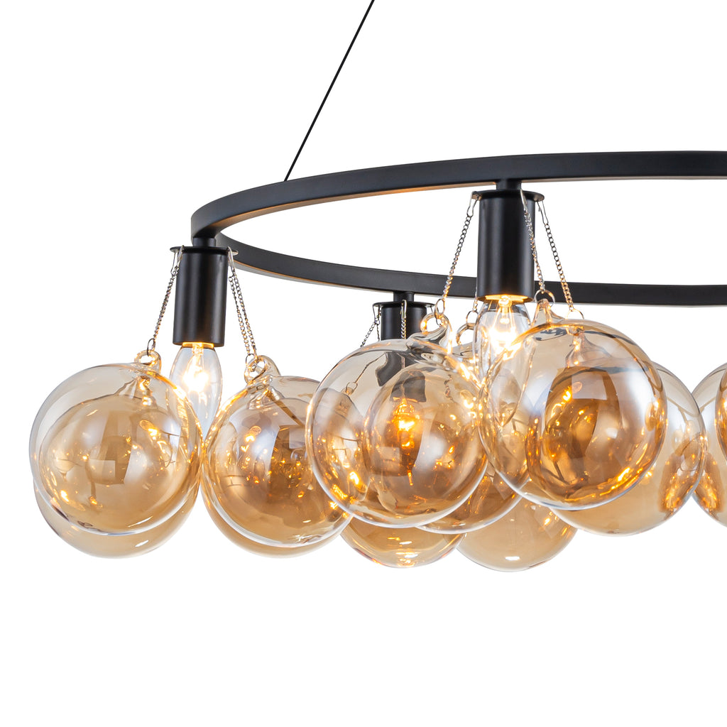 6-Light Modern Circular Frame Chandelier with Champagne Glass Globes - product image 5 | Zenvolit