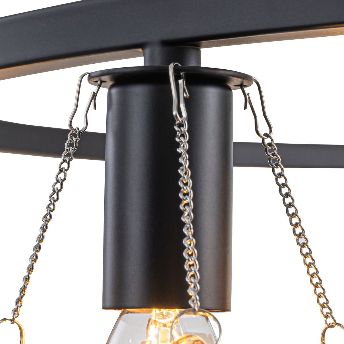 6-Light Modern Circular Frame Chandelier with Champagne Glass Globes - product image 6 | Zenvolit